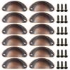 12Pcs Shell Furniture Handles Cabinet Pulls Drawer Knobs Half Moon Kitchen Cupboard Wardrobe Door Handle Antique Hardware