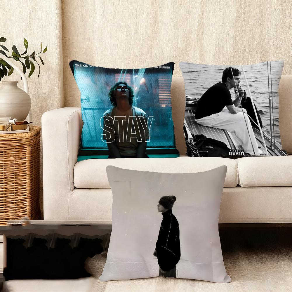 Singer The Kid L-Laroi Cushion Cover Soft Plush Fabric Double-Sided Printed Sofa Cushion Cover For All Seasons Home Decor Gift