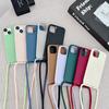 Crossbody Lanyard Kordel Flüssigsilikonhülle Für iPhone 16 Plus 11 12 Mini 17 15 14 13 Pro Max 17 Air Halskette Band Weiche Hülle