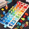 Montessori Toys Wooden Number Puzzle Sorting For Toddlers Shape Sorter Counting Fishing Game Educational Math Stacking Block