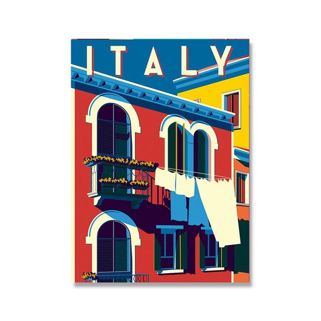 Italy Africa Morocco Travel Vintage Home Decoration Landscape Traditional Beach Poster Vintage