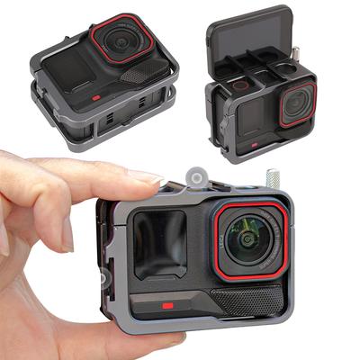Aluminum Frame Cage W/ Cold Shoe Metal Protective Case Metal Cage Protective Frame for Insta360 Ace/Insta360 Ace Pro