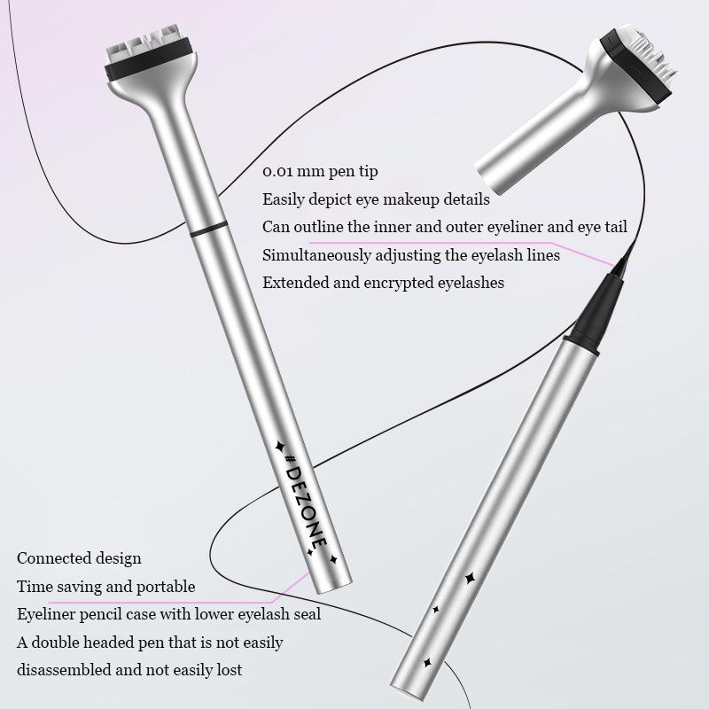 Dezone Lower Eyelashes Stamp Makeup Professionnelle Undereyelash Seal Eyeliner Pen Waterproof And Sweat Proof Eye Liner 2 In 1