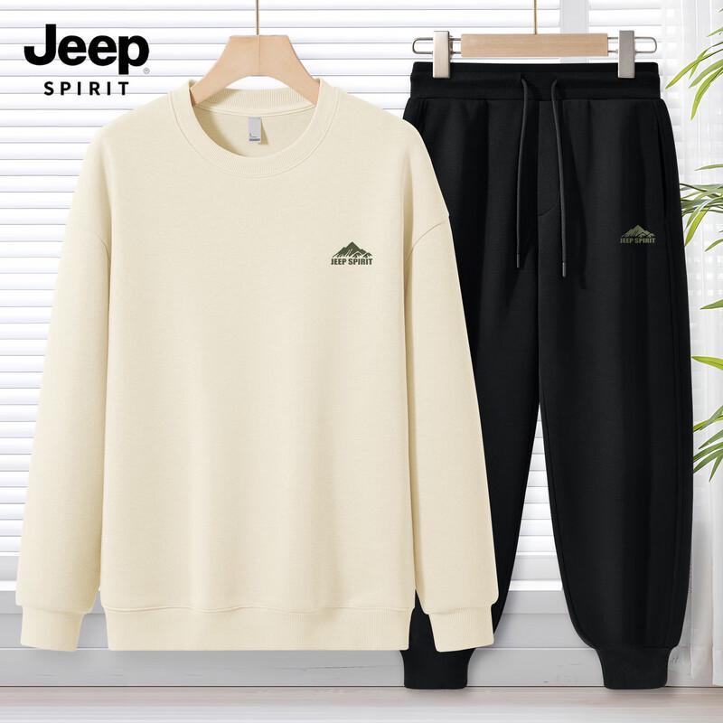 

JEEP SPIRIT Men s 2025 Fall Sporty Hoodie & Sweatpants Set 3XL