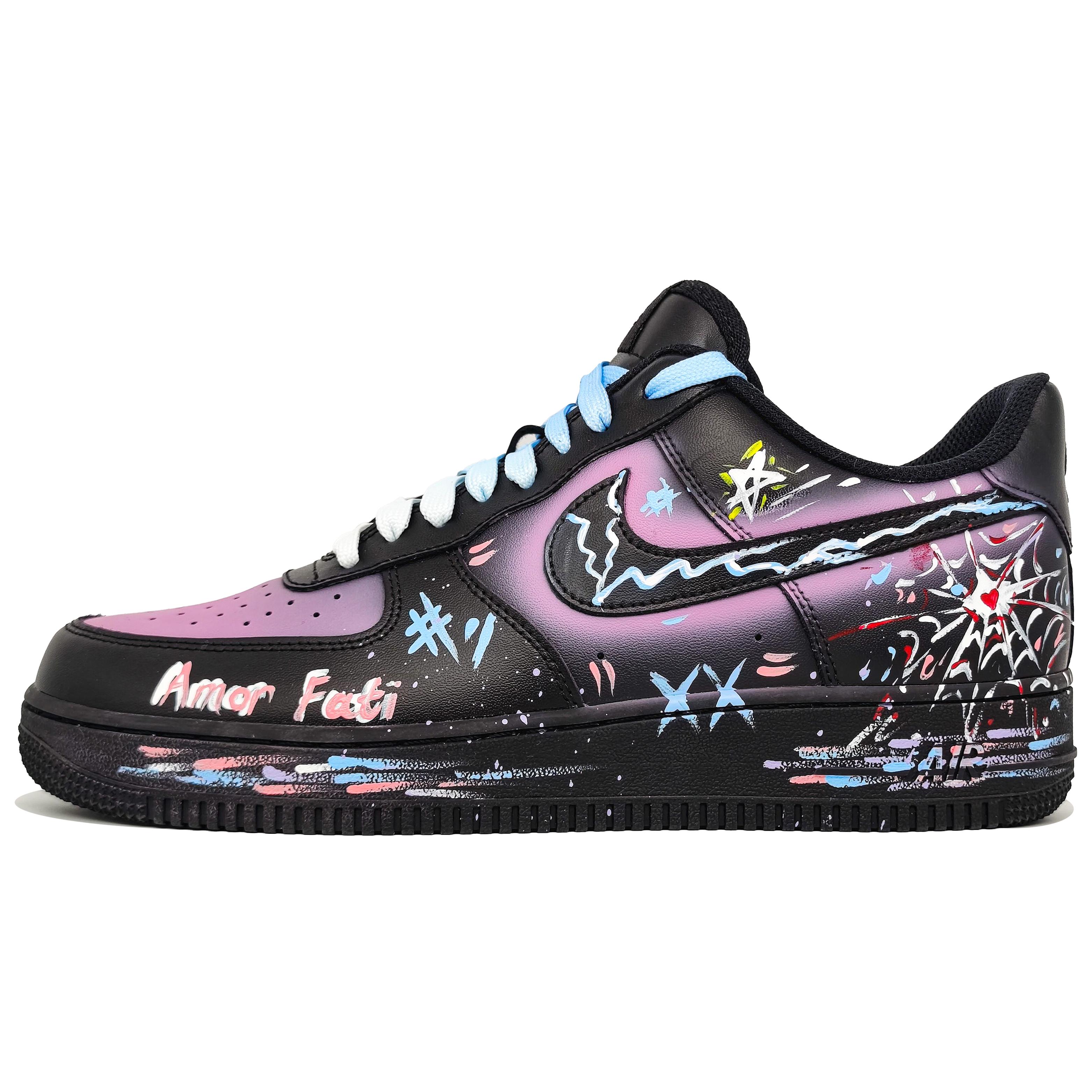 

Nike Air Force 1 Low top Skateboard Shoes Unisex Black Purple CW2288-001(Team400-) 38.5