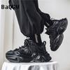 Autumn Winter Fashion Men's Casual Sneakers Running Shoes Retro Lace-up Mixed Colors Outdoor Sport Comfortable Platform Shoes