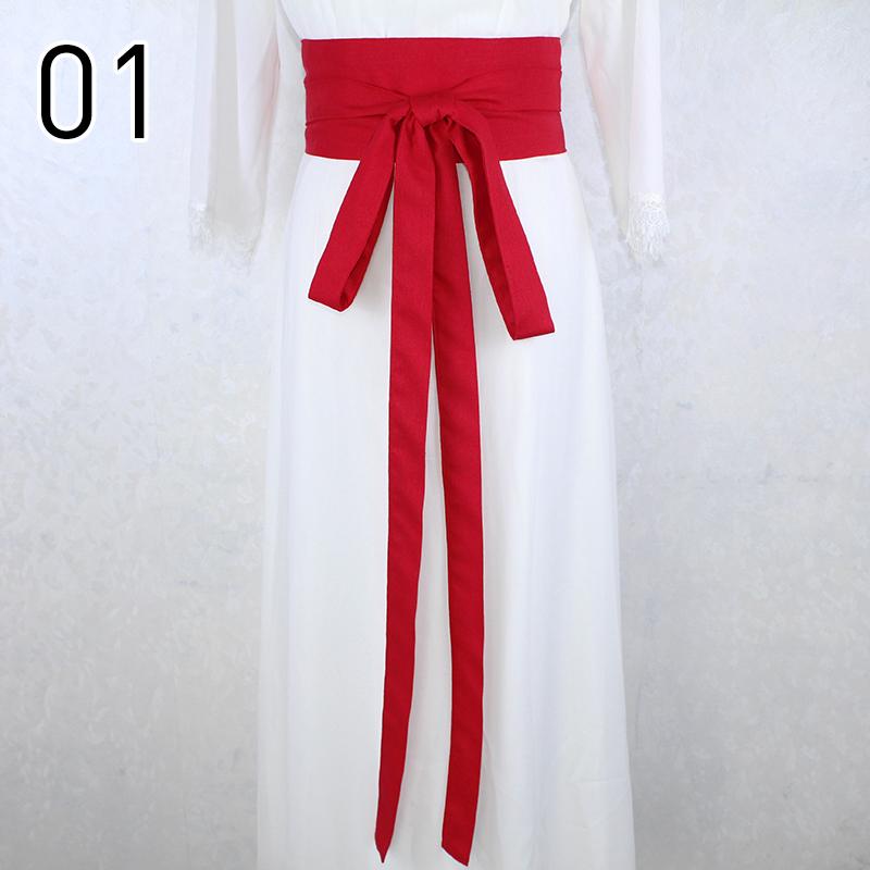 360cm Traditional Chinese Hanfu Waist Belt Cotton Linen Long Silk Sash Antique Elegant Solid Color Dress Decor for Women