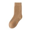 Warm Wool Blend Mid-Calf Socks Women Winter Thick Fleece-Lined Solid Color Casual Crew