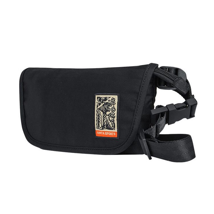 Anta Lifestyle Series Adjustable Shoulder Strap Nylon PU Crossbody Bag Unisex bags Basic-Black 192218126-1