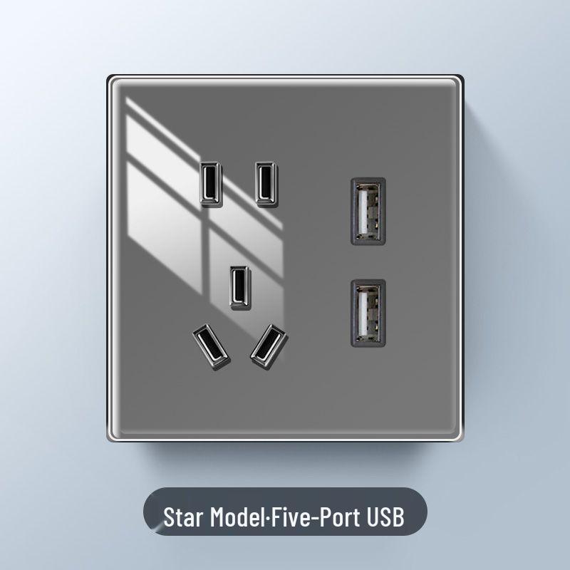 Star Series Glossy 86 Type Dual-Control Switch Socket Set