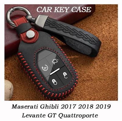 Funda de Cuero para Llave de Coche Para Maserati Ghibli 2017 2018 2019 Levante GT Quattroporte Funda Protectora para Mando a Distancia Inteligente Llavero