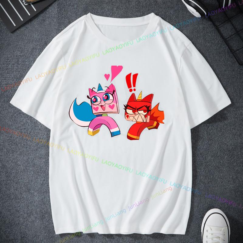 Unikitty Cat T Shirt Movie Cartoon Cute  Funny Tee Man Womens Short Sleeves Gift TShirt