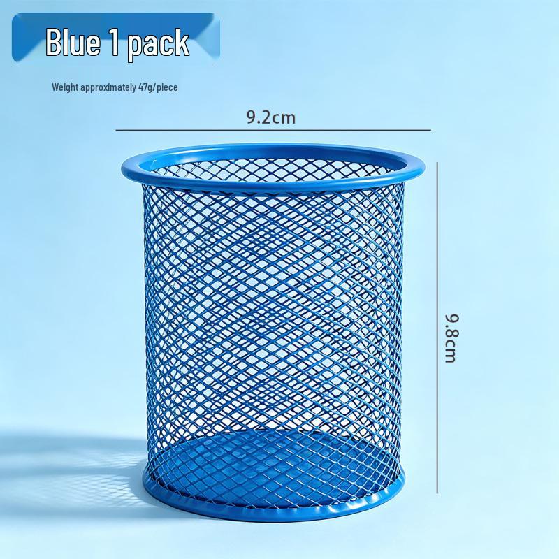 Korean Fashionable Metal Pen Holder - Round, Colorful Desktop Organizer