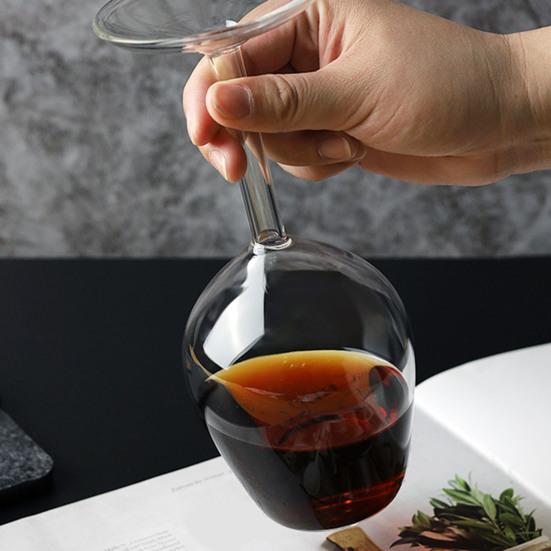 Inverted Wine Glass Set High Borosilicate Glass Heat-Resistant Goblets for Red White Wine Cocktails Unique Home Bar Gift