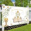 Mi Primera Comunion Backdrop First Holy Communion Baptism Party Decoration Gold Dots Daisy Christening God Bless Photography