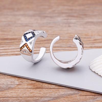 

Nidin Classic Crystal Ear Cuff Earring for Women Multicolor C-Shape No Pierced Small Earring Bridal Wedding Ear Clip Jewelry