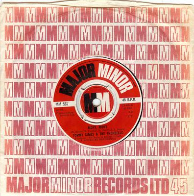 7inch Record TOMMY JAMES & THE SHONDELLS - Mony, Mony MM567 Major Minor 1968 UK Rock Used