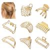 Fashionable Gold Metal Hair Claw Clips Chic Headwear For Daily And Special Events