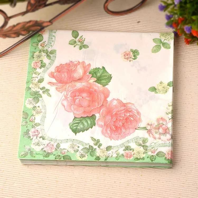 20Pcs/Bag Napkins Paper Butterfly Floral Print Decoupage Napkin Paper Tissue for Xmas Wedding  Decor Party Table Supplies