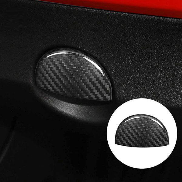 Fiat 500 Carbon Fiber Passenger Glove Box Handle Cover Trim Sticker