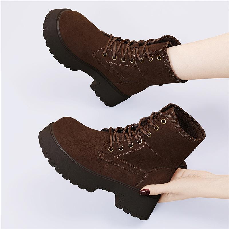 

thick-soled velvet Martin boots women s new short boots retro versatile muffin non-slip comfortable women s boots cotton shoes 35