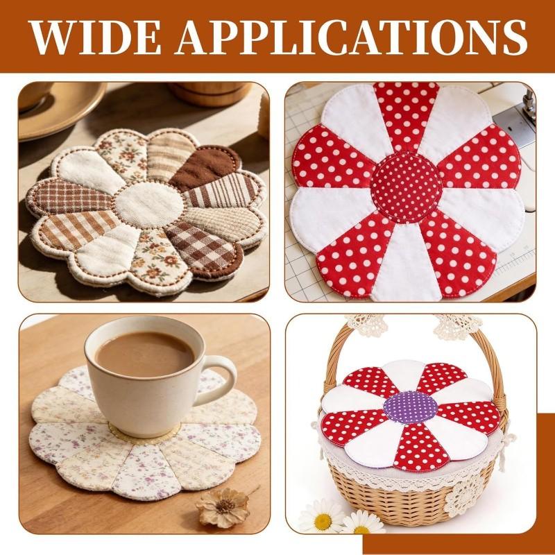 A25F-For DIY Patchwork Sewing Crafts 88 Pcs English Paper Piecing Flower Shape Quilting Templates With Quilting Templa Template