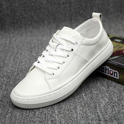 White Men's Leather Casual Shoes Fashion New Cow Leather Men's Board Shoes Trendy Sports Leisure Men's Shoes