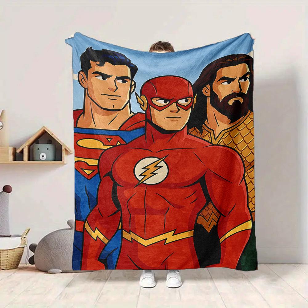 1 Stück Superman, Flash Decke Leichte Flanelldecke für Sofa, Bett, Reisen, Wohnzimmer, Büro, Couch, Stuhl und Bett