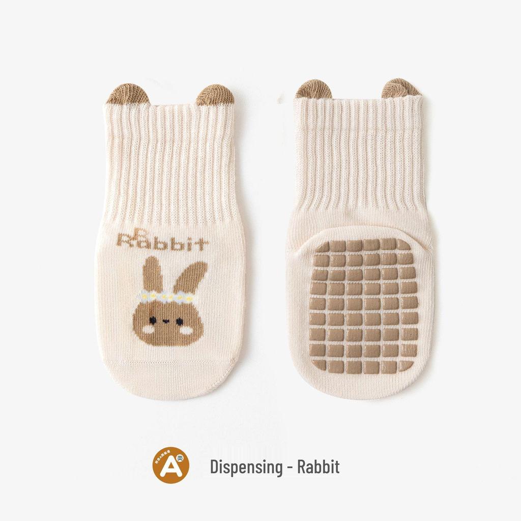 New Cute Cartoon Anti-Slip Baby Floor Socks - Indoor Full Bottom Glue, Spring Arrivals for Toddlers, Cold Protection, Early Learning Walking Socks