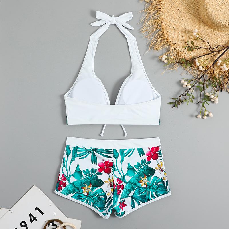 European-American Halter Neck Bikini: New Style, Sexy High-Waist Beach Swimwear