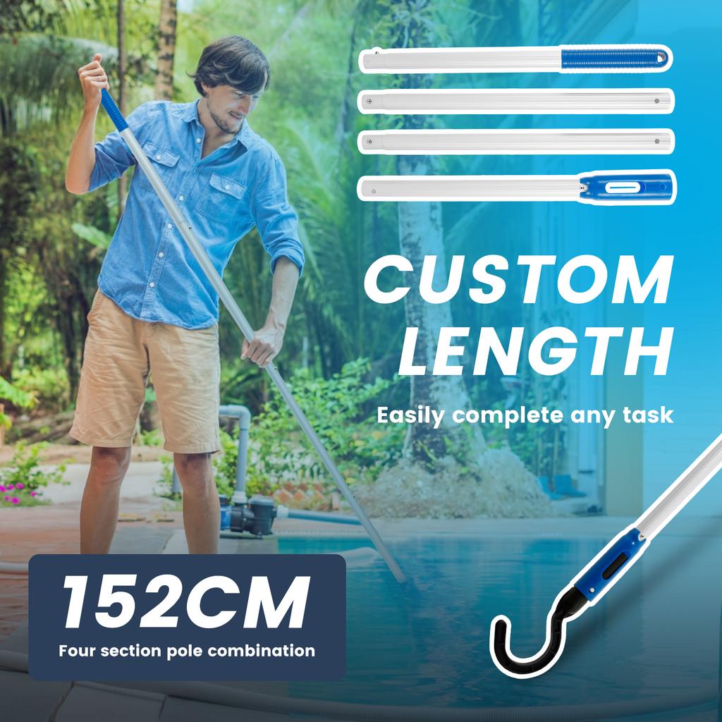 Pool Pole Hook Detachable Plastic Pool Retrieval Hook with 60 Inches Adjustable Aluminum Alloy Pole for Grabbing The Robotic