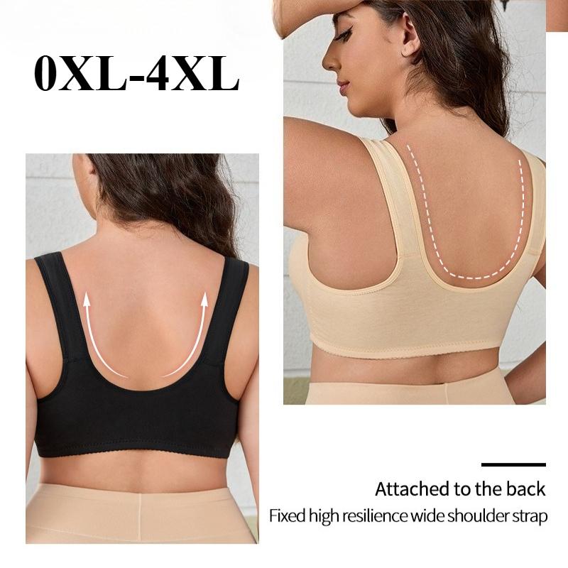 High Impact Front-closure Supportive Wireless Workout Bra Sexy Bra Plus Size Underwear Wire-free Vest Style XL-4XL