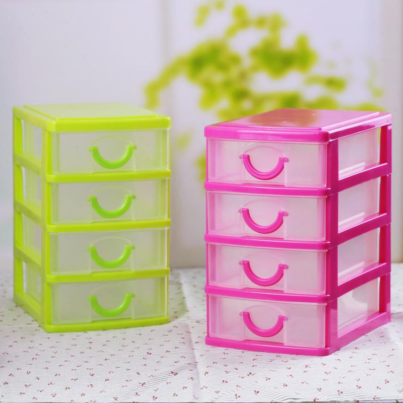 Four-Layer Desktop Organizer Storage Box with Drawer System