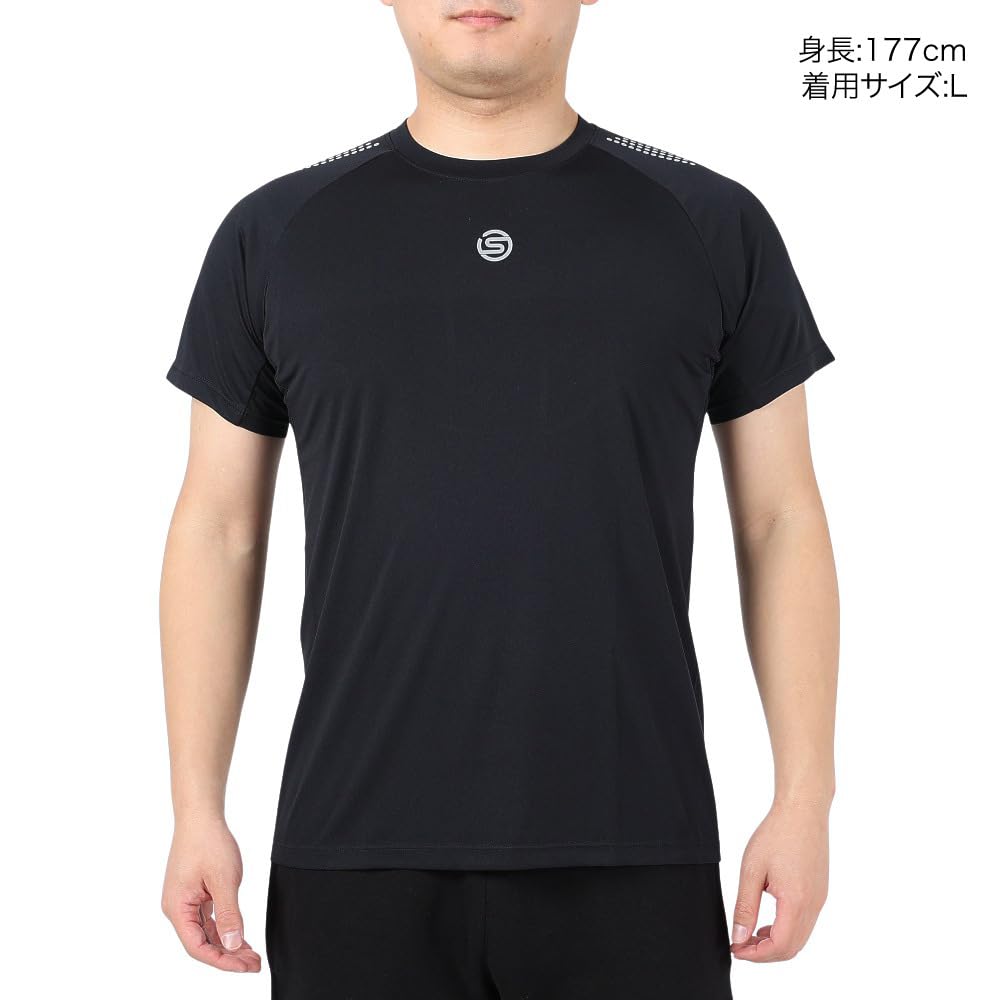 SKINS Stretch Shirt Kurzarm Oberteil Schwarz L 18121345 SERIE-3 Herren