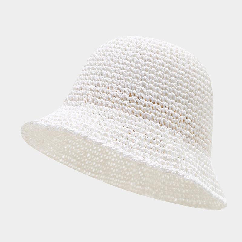 New Korean Version Women Straw Hat Summer Breathable Sun Shade Straw Hat Seaside Vacation Foldable Sun Protection Fisherman Caps