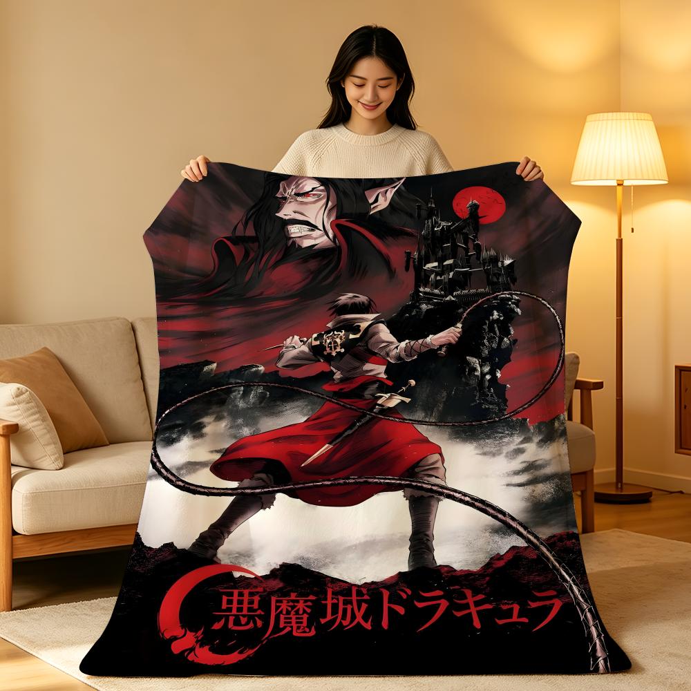 Game C-Castlevania Throw High-Density Short Plush Blanket Soft Skin-Friendly for Sofa Nap Air-Conditioned Room