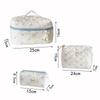 Fashion Blue Bow Women Cosmetic Bag Travel Pouch Large Capacity Makeup Bag 3 Type Zipper Storage Handbag Gifts