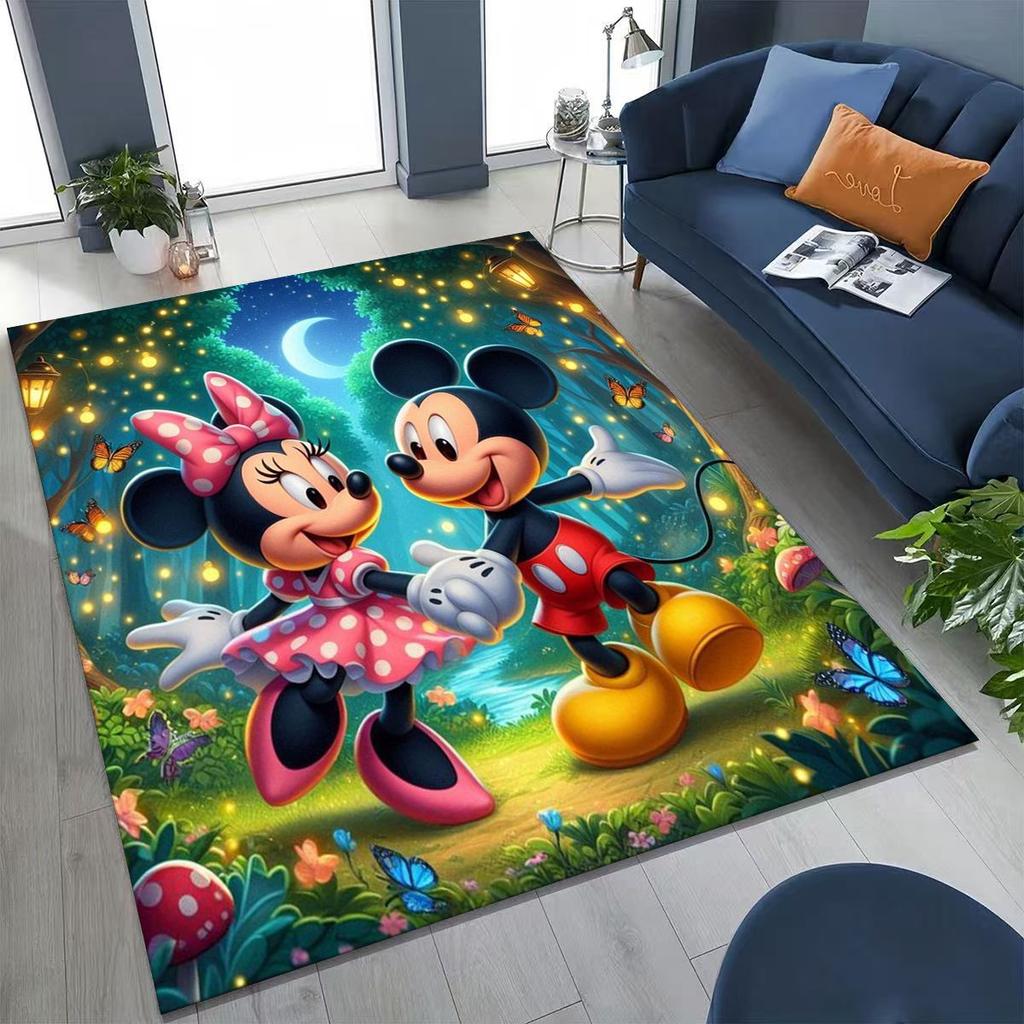 3D Tištěný Kreslený Koberec Minnie Mickey Mouse do Ložnice Obývacího Pokojí Pohovky Domu Rohožka Dekorace, Velký Dětský Protiskluzový Podlahový Koberec Dárek