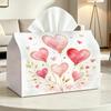 Rose Golden Heart Tissue Box Compatible for Toilet Paper, Facial Tissues & Paper Towels - Dual- Holder with Smooth Sheet Separation, Decorative Holder