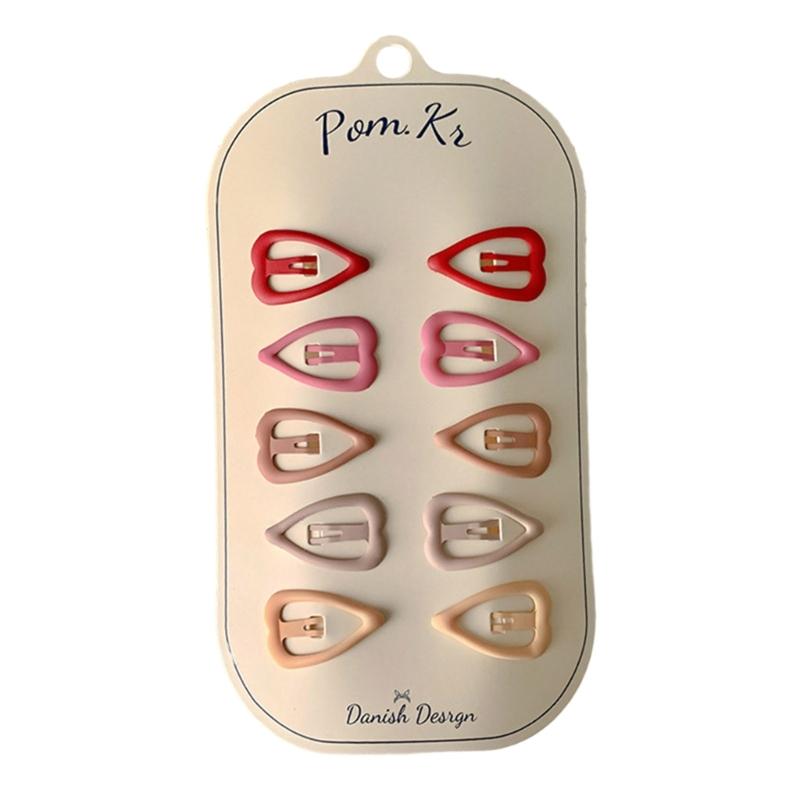 10pcs Stylish Hairpin Set Durable Alloy Hair Clip Lightweight Heart Star Hair Clip for Girls for Different Hairstyles