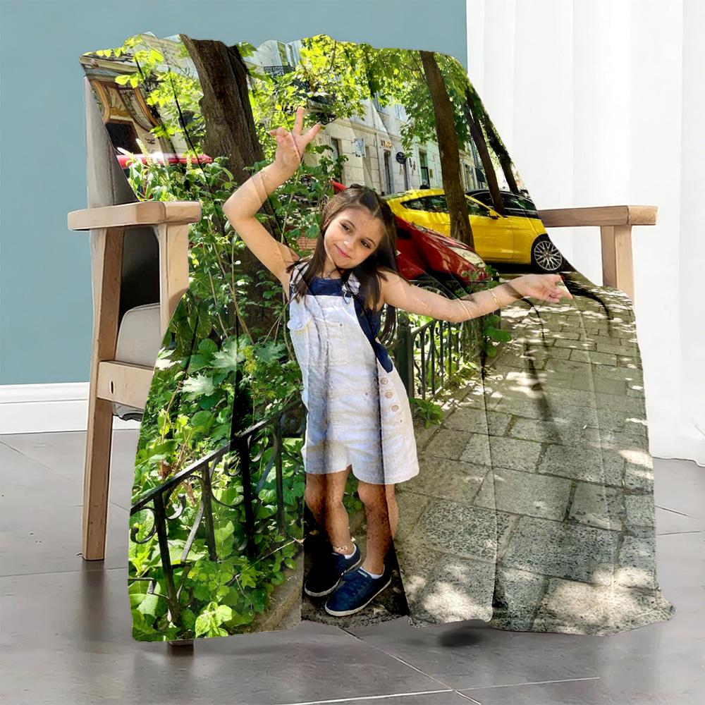 Customize Photos Personalized picture Blanket Cozy Personalized Blanket Comfortable Perfect for Sofa Home Decor Bed Livingroom