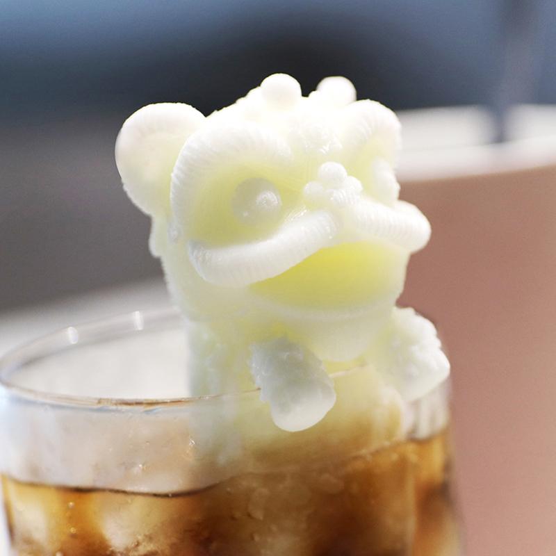 Fortune Wake Up Lion Isram Hängande Koppar Hem Kaffe Iskubstillverkningsformar Silikon Iskubbricka Sommar Isbollsform