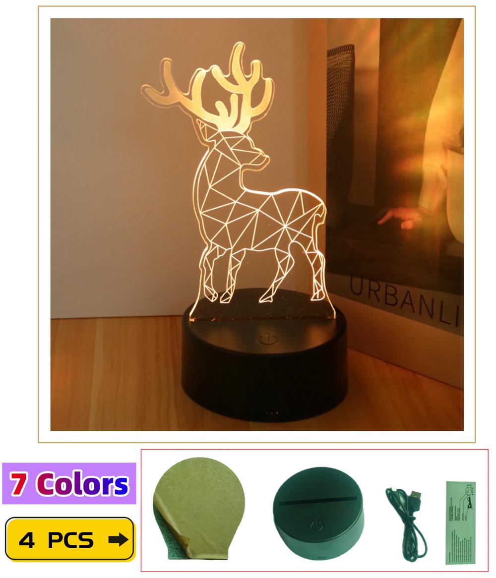 

Светодиодный ночник 3D лампы Иллюзия Стич Рождественская елка Дед Мороз Снеговики Детский ночник Лампа для декора дома Детская игрушка Рождественские подарки