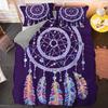 Bohemian Dream Beding Set King Quen Sized Dimensions Colorful Catcher Soft Duvet Cover Set Purple Dark Blue 2/3pcs Polyester Comfortable Quilt Cover