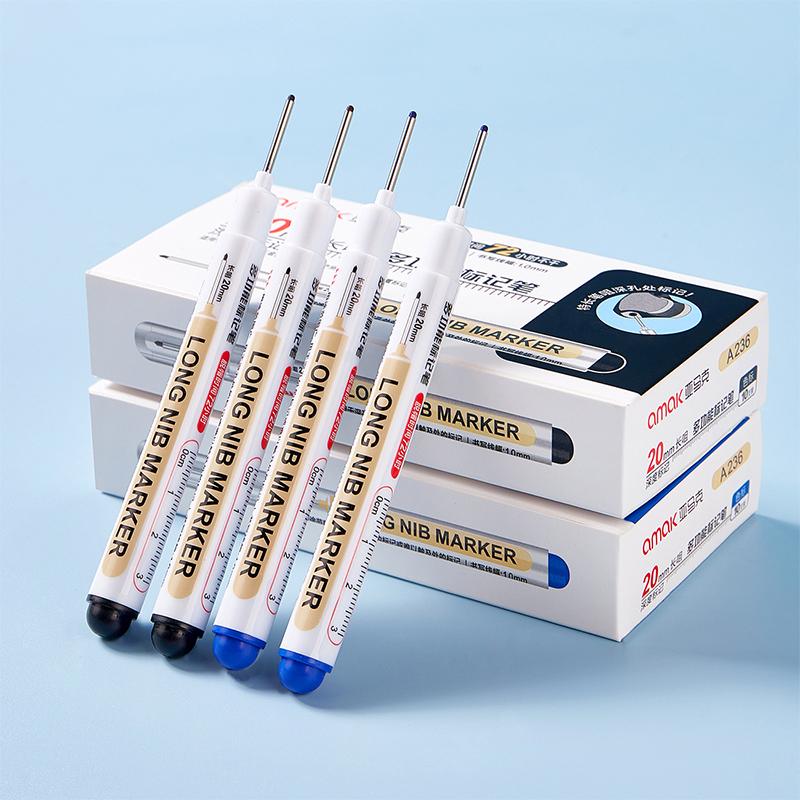 Long Needle 20mm Marker Pen for Deep Hole Marking Screw On Metal Bathroom Woodworking Tile Construction Projects
