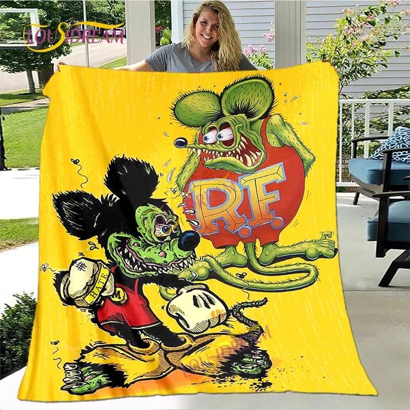 Cute Children's Holiday Birthday Gift Cartoon Rat Fink Cute Home Bedroom Decoration Thin Sofa Cover Sheets Four Seasons Blanket