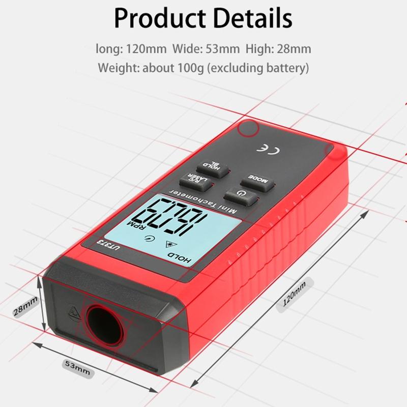 Foto Takometre Temassız RPM Takometre El Tipi LCD Dijital Lazerli Hız Ölçer Mini Hız Ölçüm Göstergesi Motor Test Cihazı