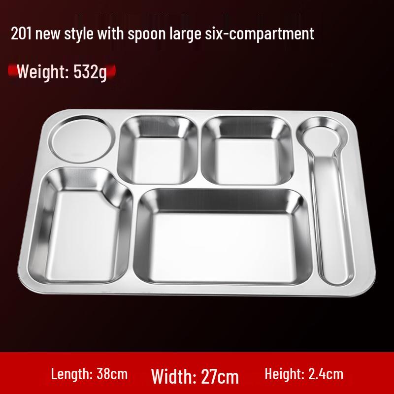 304 Stainless Steel Divided Lunch Plate
