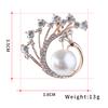 Vintage Peacock Alloy Diamond Brooch Female Pearl Brooch Anti-Light Pin Clothing Accessories