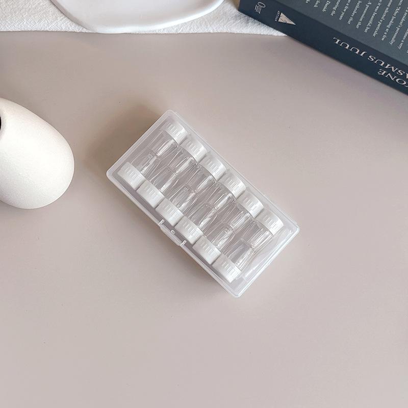 Transparenter Kontaktlinsenbehälter Zylindrischer Hartfarbiger Kontaktlinsenbehälter Begleitbehälter 6er-Set